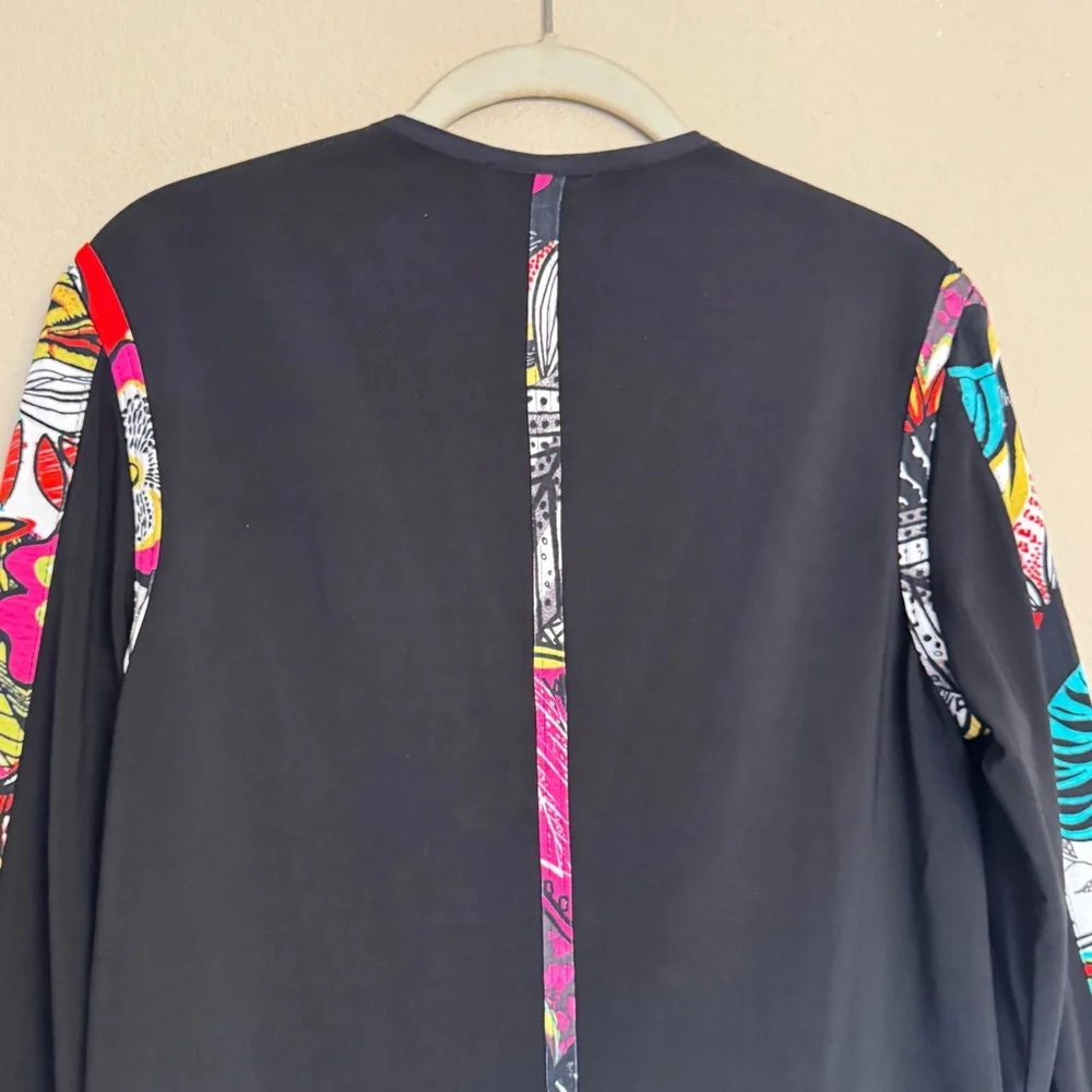 Joseph Ribkoff Vtg Jacket Top Vibrant Color Floral Print Hibiscus Women Size 12 - Picture 12 of 14